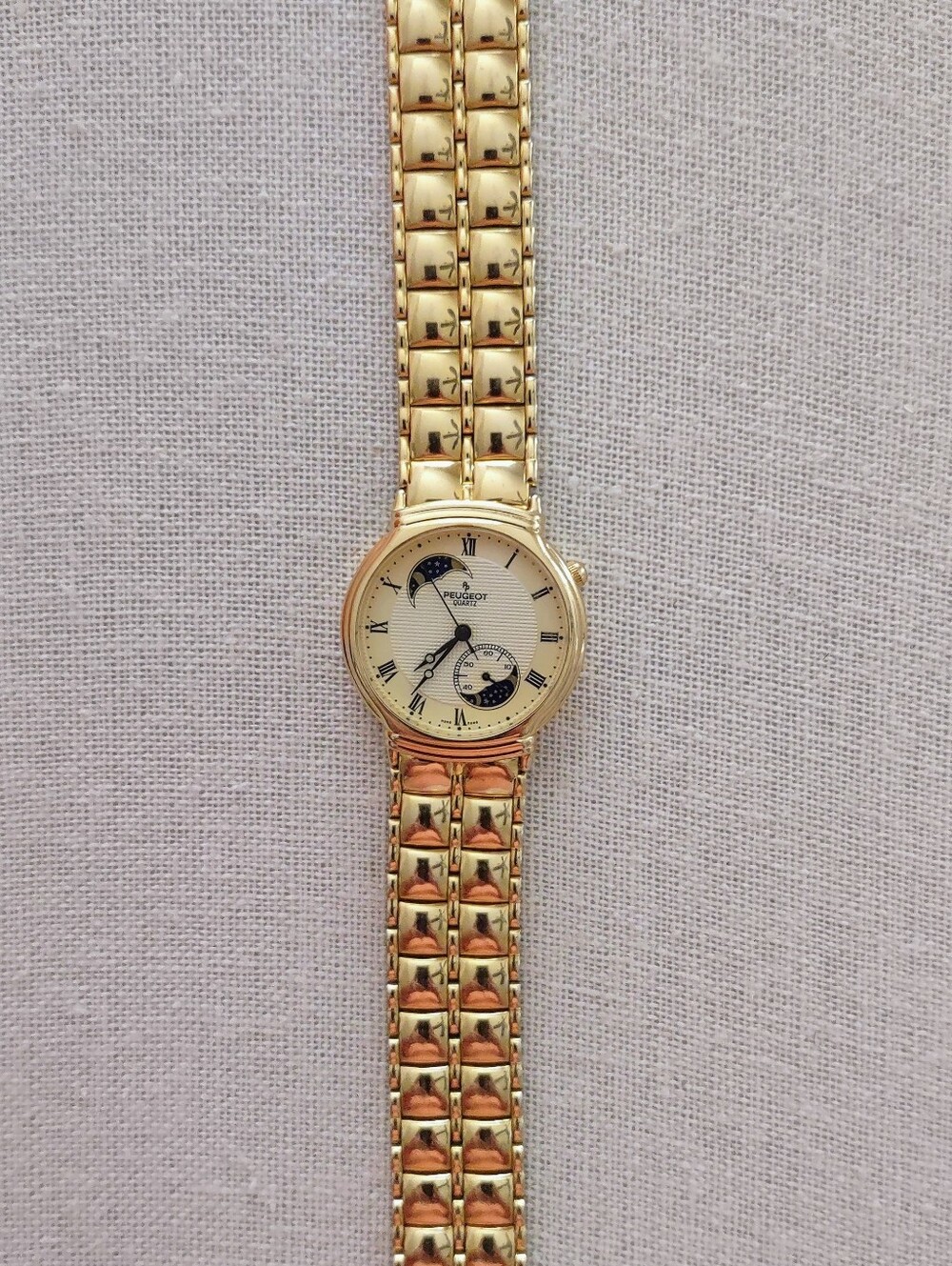 New Gold Peugeot Men's Dress Watch - Classic Roman Dial